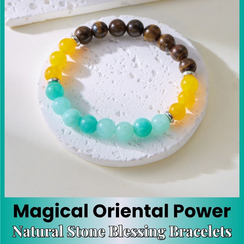 Eastern Traditional Culture Bracelets，Natural Stone Blessing Bracelets，Oriental Millennium Cultural Jewelry，Gathering And Blessing Of Natural Spiritual Energy，Men/Women Jewellery