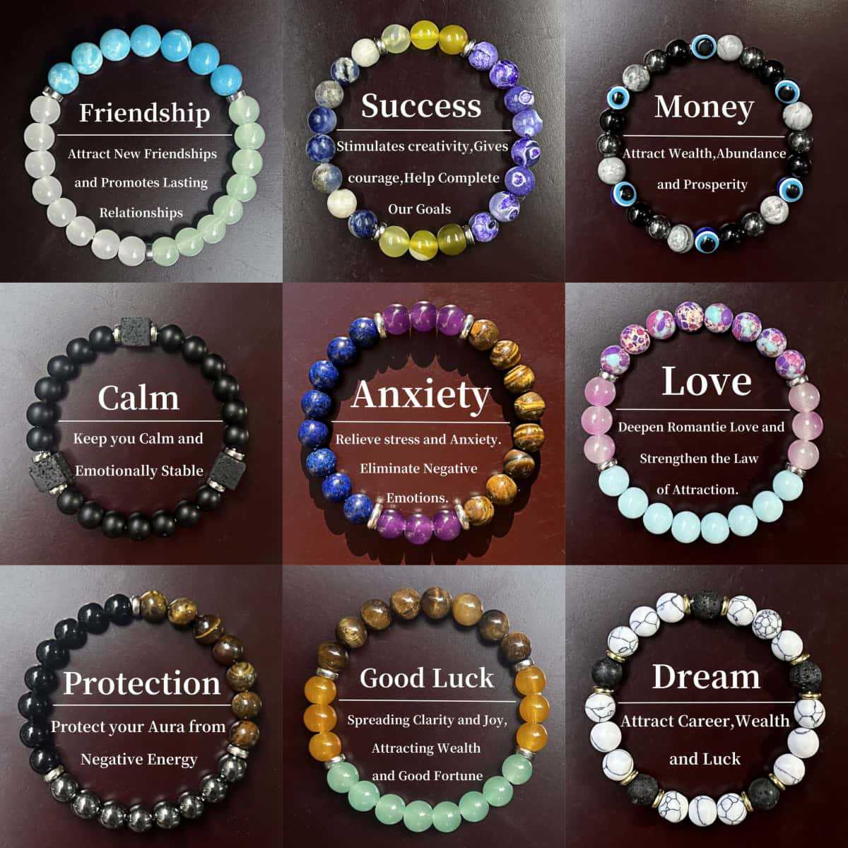 Eastern Traditional Culture Bracelets，Natural Stone Blessing Bracelets，Oriental Millennium Cultural Jewelry，Gathering And Blessing Of Natural Spiritual Energy，Men/Women Jewellery