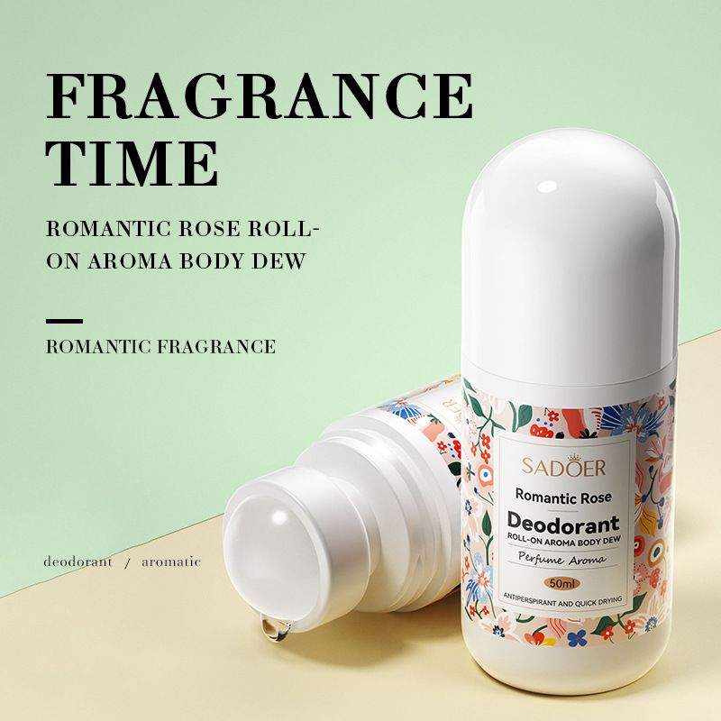 floral ladies perfume - women perfume deodorant antiperspirant roll-on | fresh cool 48h long lasting flower fragrance | romantic rose scent | deodorizing refresh fragrant charm confidence elegant