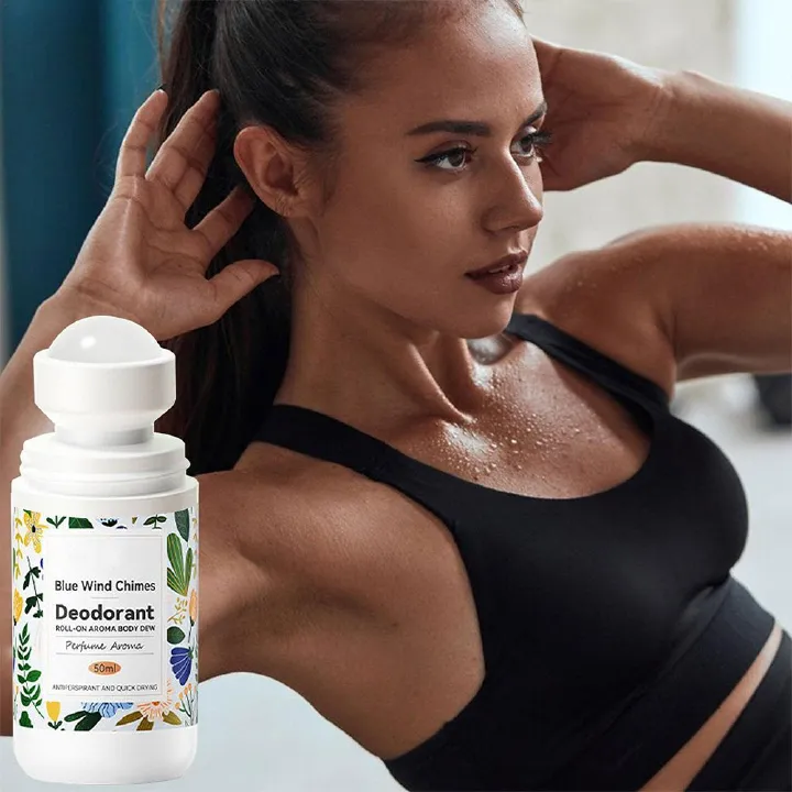 floral ladies perfume - women perfume deodorant antiperspirant roll-on | fresh cool 48h long lasting flower fragrance | romantic rose scent | deodorizing refresh fragrant charm confidence elegant