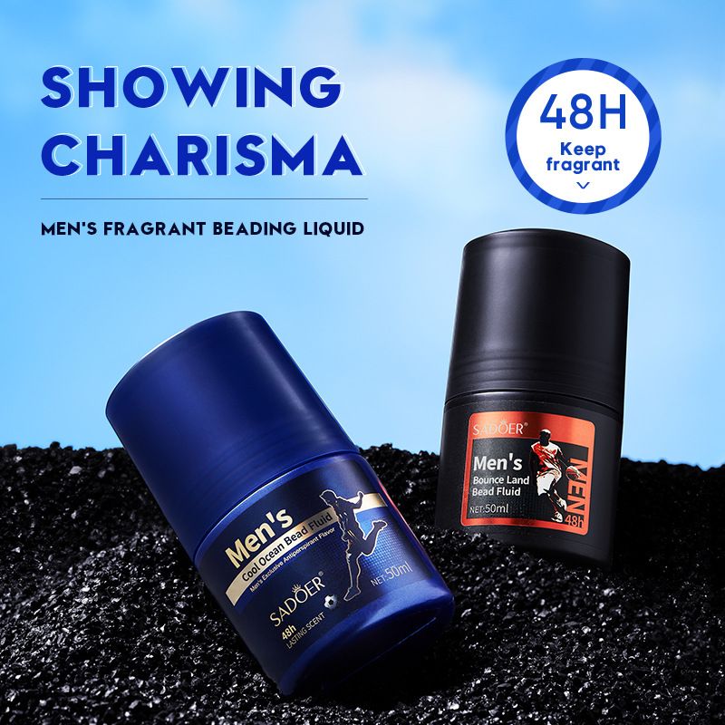 2in1 men's perfume man deodorant stop sweating bead fluid- fresh cool sports perfume | cool ocean scent | oriental fragrance 48H long lasting | anti sweat deodorizing refresh fragrant charm confidence