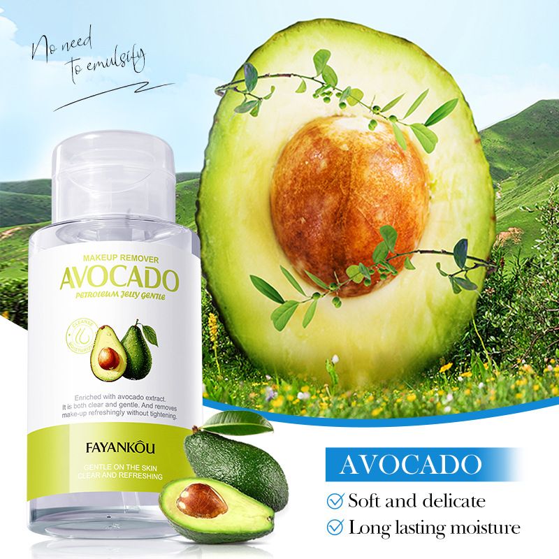 Makeup Remover，Cleansing Jelly Water ，Gentle Texture Easily Removes Stubborn Make-up，Clarifies Oil & Dirt, Clears The Pores，Containing Avocado Essence,  Moisturised Revitalised Without Tightness