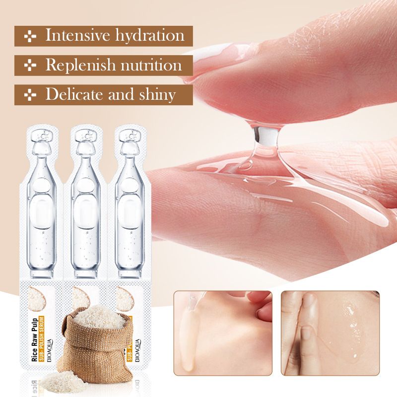 10pcs Rice Serum - Sadoer Skin Care-Moisturize Hydrating Brightening Whitening Acne Treatment | Firming Anti-wrinkle Deeply Nourish Smooth Anti-dark Repair Skin | Salicylic Acid Niacinamide Hyaluronic