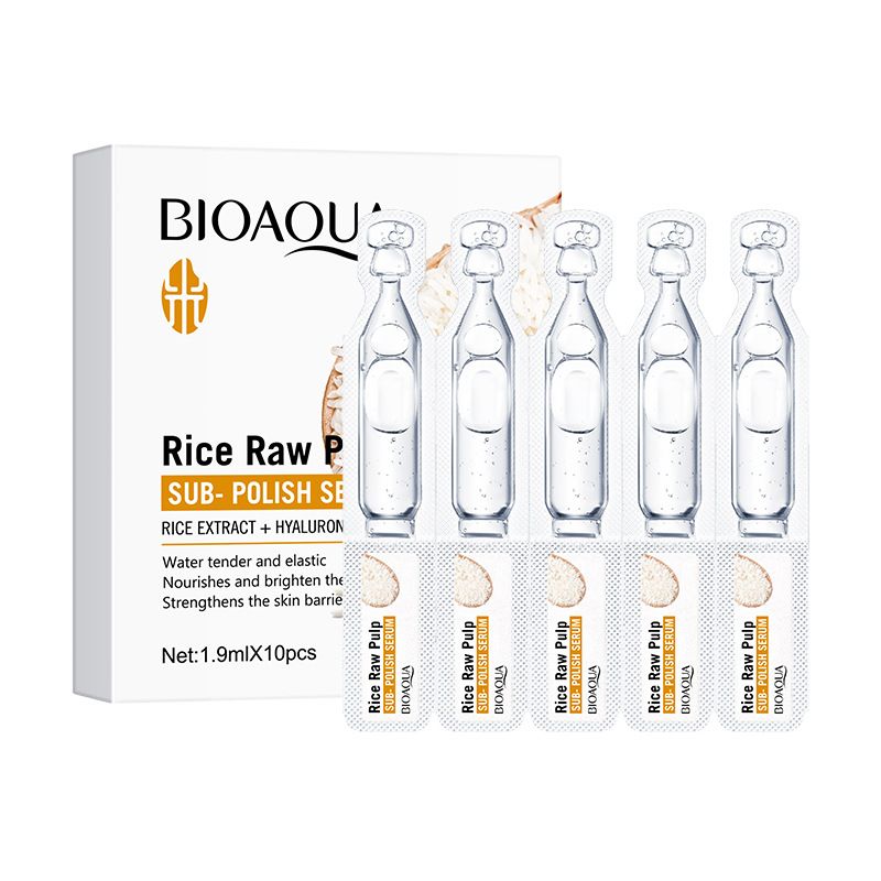 10pcs Rice Serum - Sadoer Skin Care-Moisturize Hydrating Brightening Whitening Acne Treatment | Firming Anti-wrinkle Deeply Nourish Smooth Anti-dark Repair Skin | Salicylic Acid Niacinamide Hyaluronic