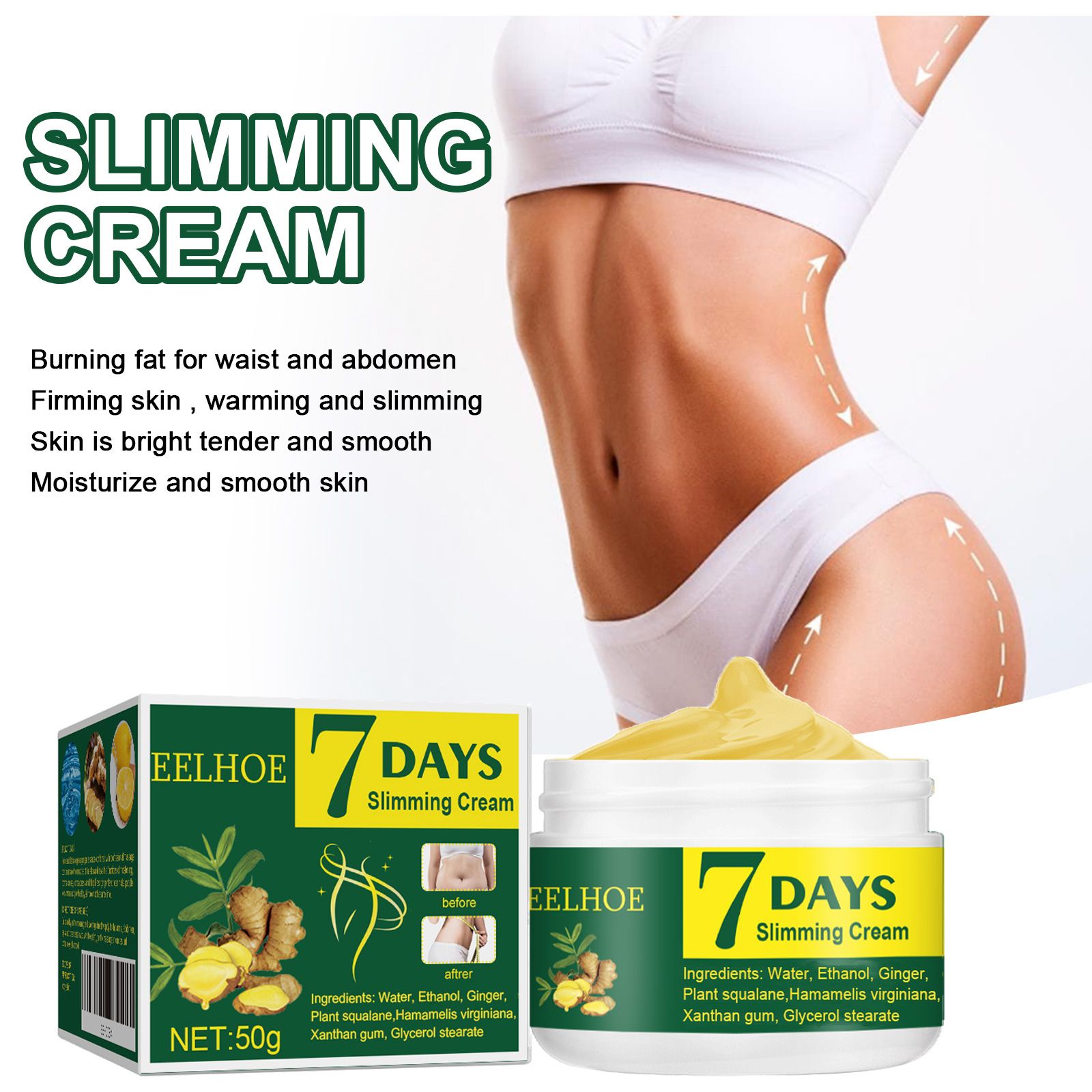 Ginger Fat Burning Cream,Slimming Cream,Anti Cellulite Cream,Full Body Slimming Weight Loss Cream Perfect for Cellulite,Tightening & Slimming，Weight Loss Belly, Firming Gel, Slimming Fat Burning Cream