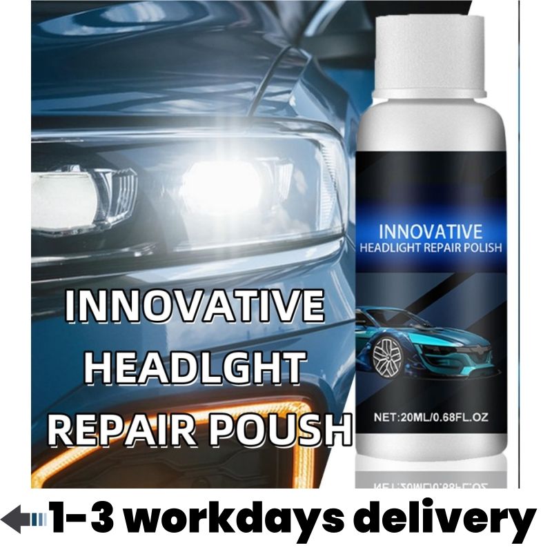 INNOVATIVE HEADLGHT REPAIR POUSH ! Car headlight restoration liquid, car lamp crystallisation refurbishment restorer, lampshade yellow to white bright, fuzzy to clear