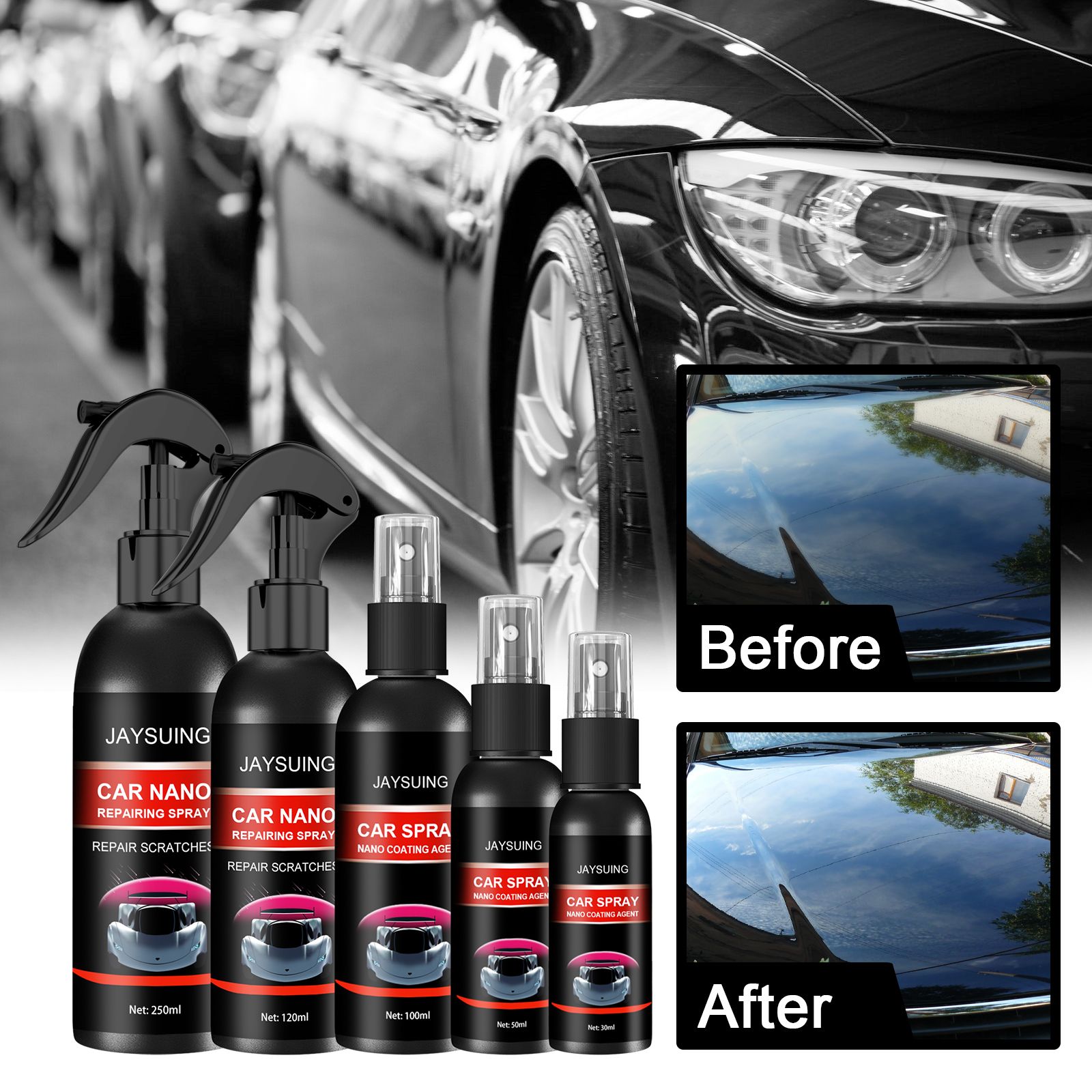 Car Slight Scratch Repair Spray, Car Coating Spray, Dustproof Car Nano Coating Polish, Auto Scratch Removal Paint Scratch Spray, Waterless, Anti-Pollution Liquid, Sealing Glaze Coating Agent