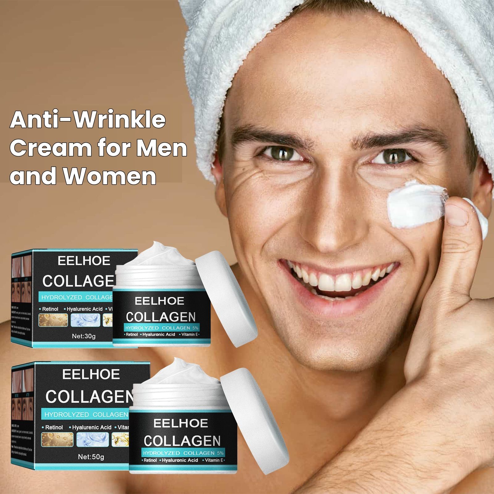 Collagen Cream for Eliminate Wrinkles,Face Moisturizer Cream,Anti-wrinkle Cream,Reduce Fine Lines and Dryness,Day & Night Skin Care Skin Tightening Cream，Suitable for Both Men and Women