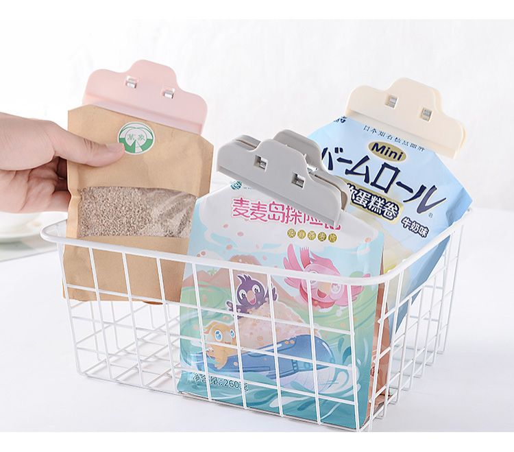 Reusable Food Packag Bag Seal Clips Dustproof Plastic Clip Moisture-proof Airtight Clamps Food Preservation Tools Kitchen Storage Cereal Chips Snack Milk Flour Cookie Sealing Condiment Packet Sealing