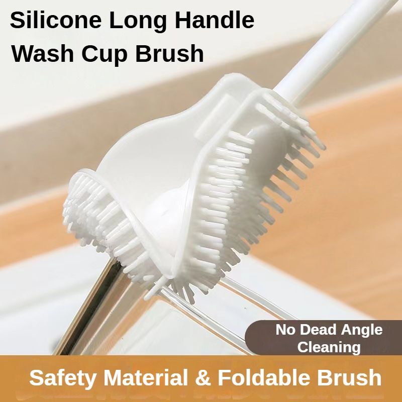 Silicone Bottle Brush Baby Bottle Cleaning Brush Long Cleaning Brush Food-grade Cup Brush Foldable Brush Anti-mold Cleaning Brush Kitchen Brush Thermos Brush Home Clean Product