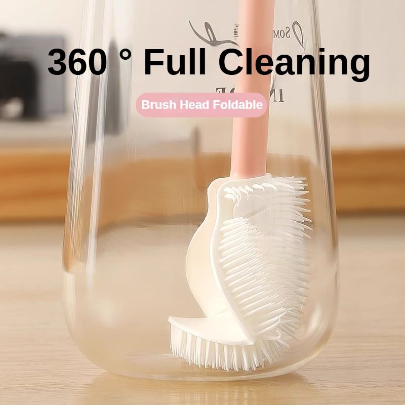 Silicone Bottle Brush Baby Bottle Cleaning Brush Long Cleaning Brush Food-grade Cup Brush Foldable Brush Anti-mold Cleaning Brush Kitchen Brush Thermos Brush Home Clean Product