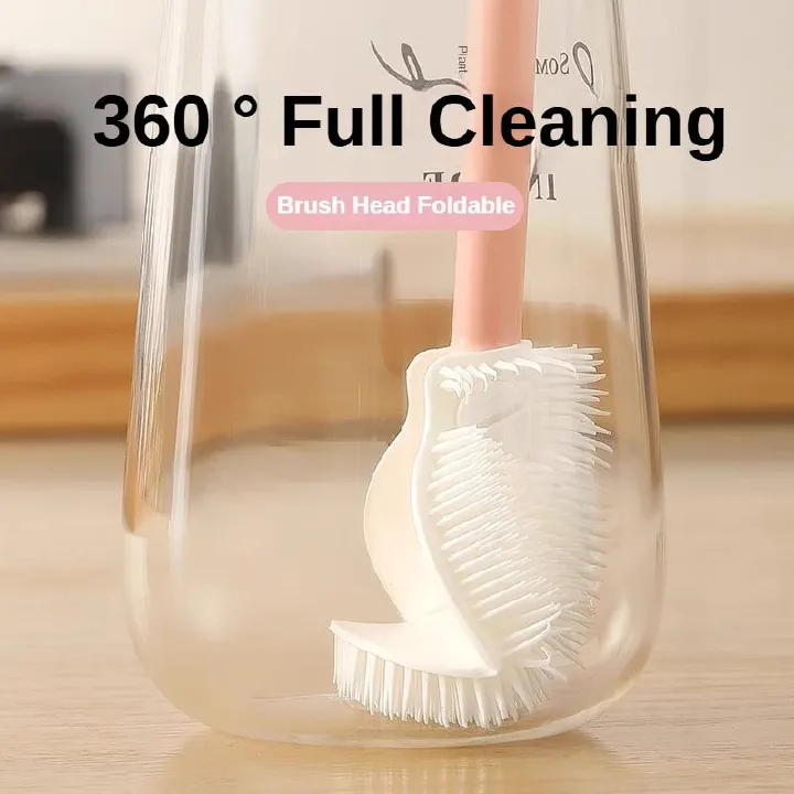 Silicone Bottle Brush Baby Bottle Cleaning Brush Long Cleaning Brush Food-grade Cup Brush Foldable Brush Anti-mold Cleaning Brush Kitchen Brush Thermos Brush Home Clean Product