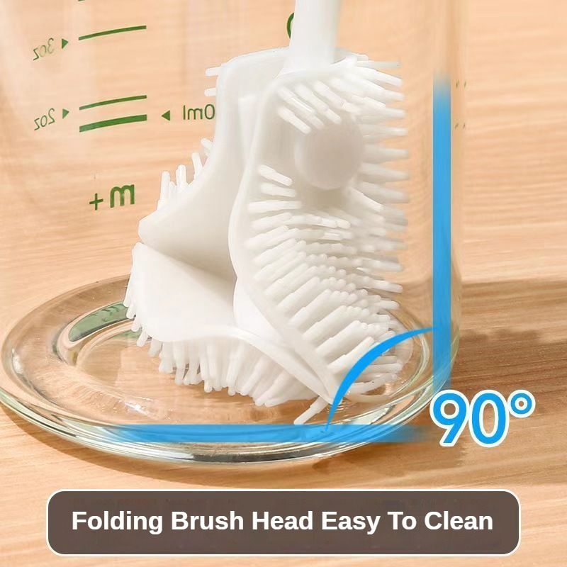 Silicone Bottle Brush Baby Bottle Cleaning Brush Long Cleaning Brush Food-grade Cup Brush Foldable Brush Anti-mold Cleaning Brush Kitchen Brush Thermos Brush Home Clean Product