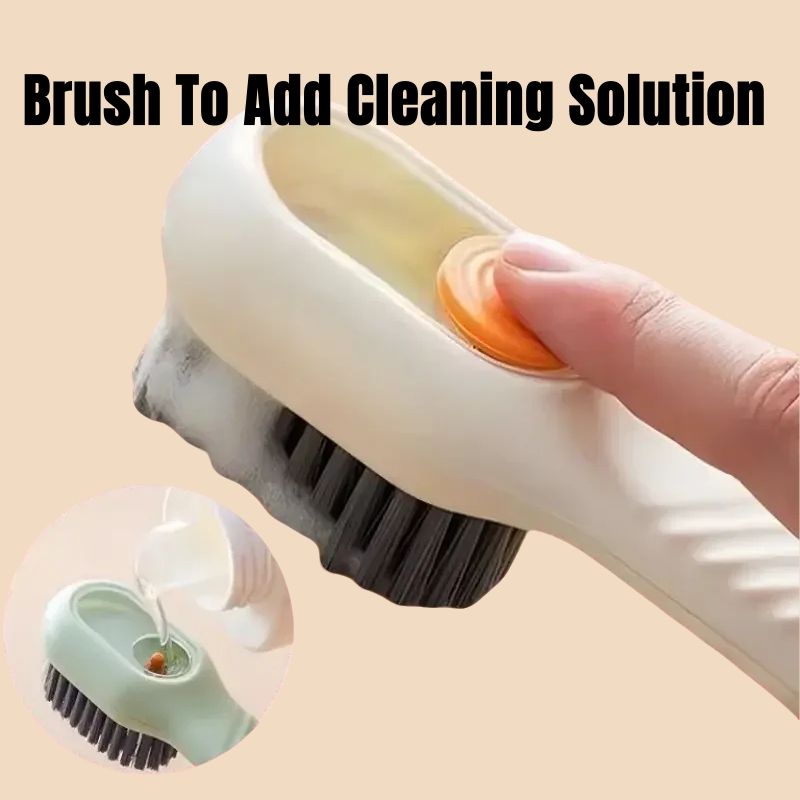 Built-in Soap Dispenser Shoe Brushes Refillable Press-to-Clean Brush Multifunctional Shoe Cleaning Brush Clothing brushes Soft Bristles Squeeze Soap Liquid Multi-Purpose Deep Cleaning