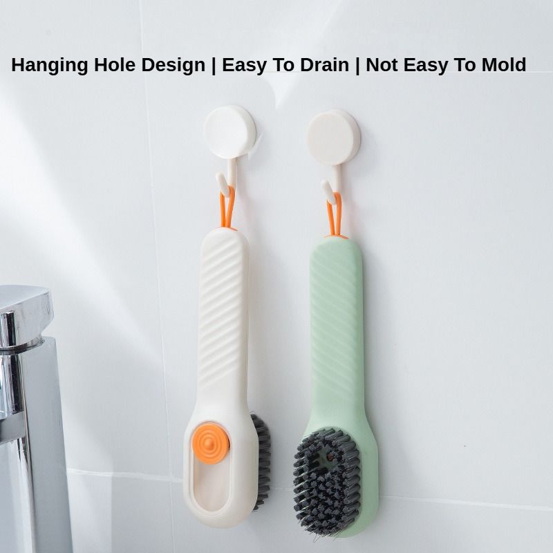 Built-in Soap Dispenser Shoe Brushes Refillable Press-to-Clean Brush Multifunctional Shoe Cleaning Brush Clothing brushes Soft Bristles Squeeze Soap Liquid Multi-Purpose Deep Cleaning