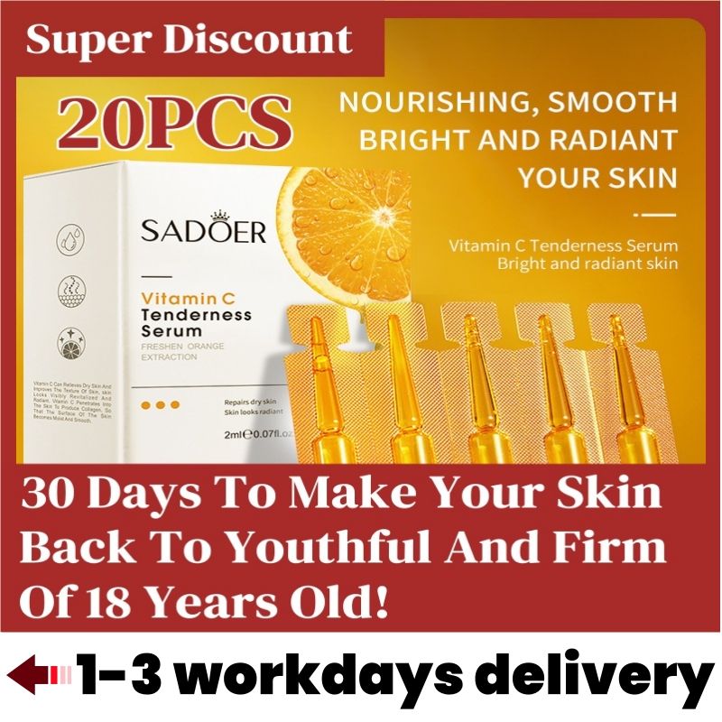 20pcs Vitamin C Serum-Sadoer Skin Care-Moisturize Hydrating Brightening Whitening Acne Treatment | Firming Anti-wrinkle Deeply Nourish Smooth Anti-dark Repair Skin | Salicylic Acid Niacinamide