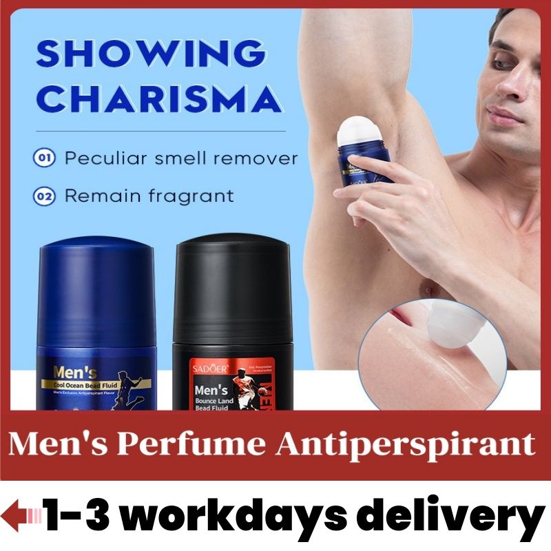 2in1 men's perfume man deodorant stop sweating bead fluid- fresh cool sports perfume | cool ocean scent | oriental fragrance 48H long lasting | anti sweat deodorizing refresh fragrant charm confidence