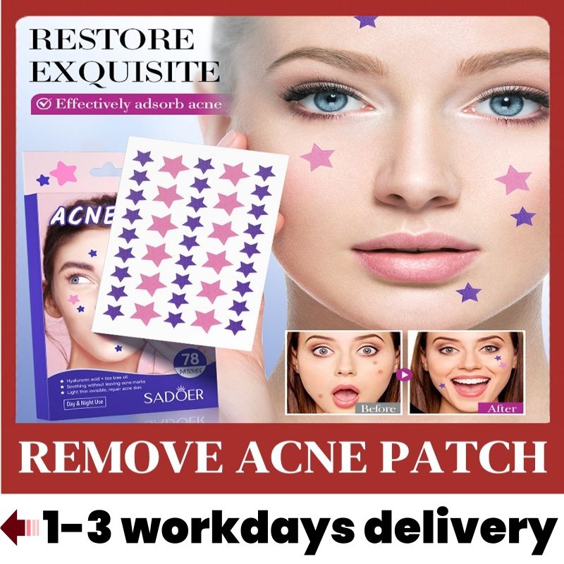 Free Get Gift 10pcs| SADOE 78pcs Acne Patch Acne Skin Care Product Acne Remover Acne Skin Care Acne Treatment Acne Removal Acne Control Cleanser Acne Cleanser Repair Acne Facial Skin Care Remove Acne