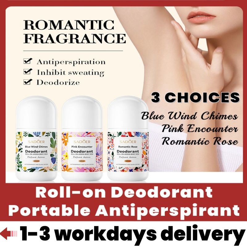 floral ladies perfume - women perfume deodorant antiperspirant roll-on | fresh cool 48h long lasting flower fragrance | romantic rose scent | deodorizing refresh fragrant charm confidence elegant