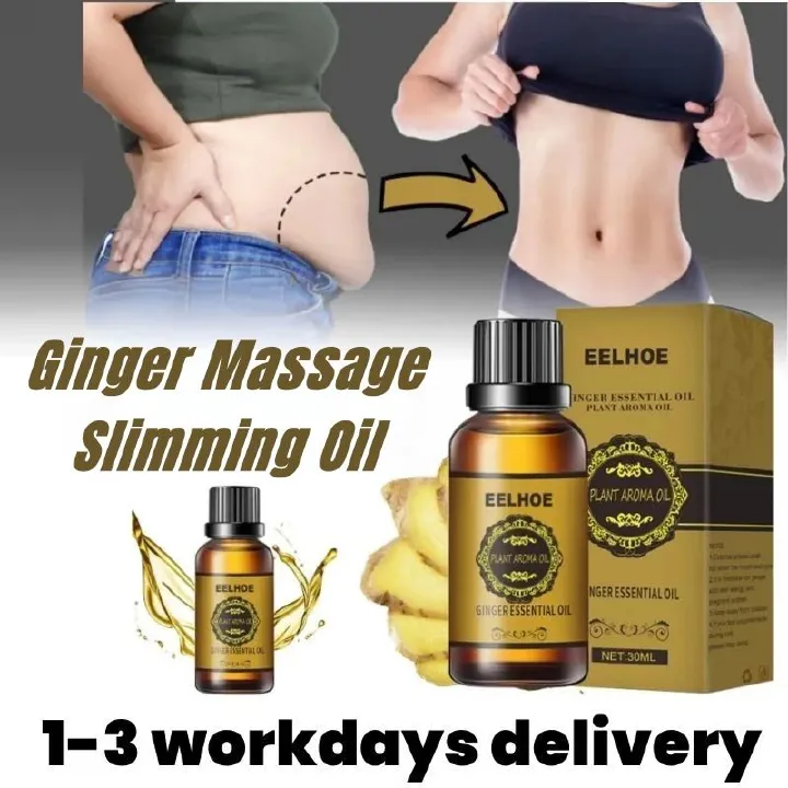 Ginger Slimming Essential Oil, firming and tightening the abdomen, reducing the belly, shaping the thighs and hands of excess fat, natural plant extracts, massage use