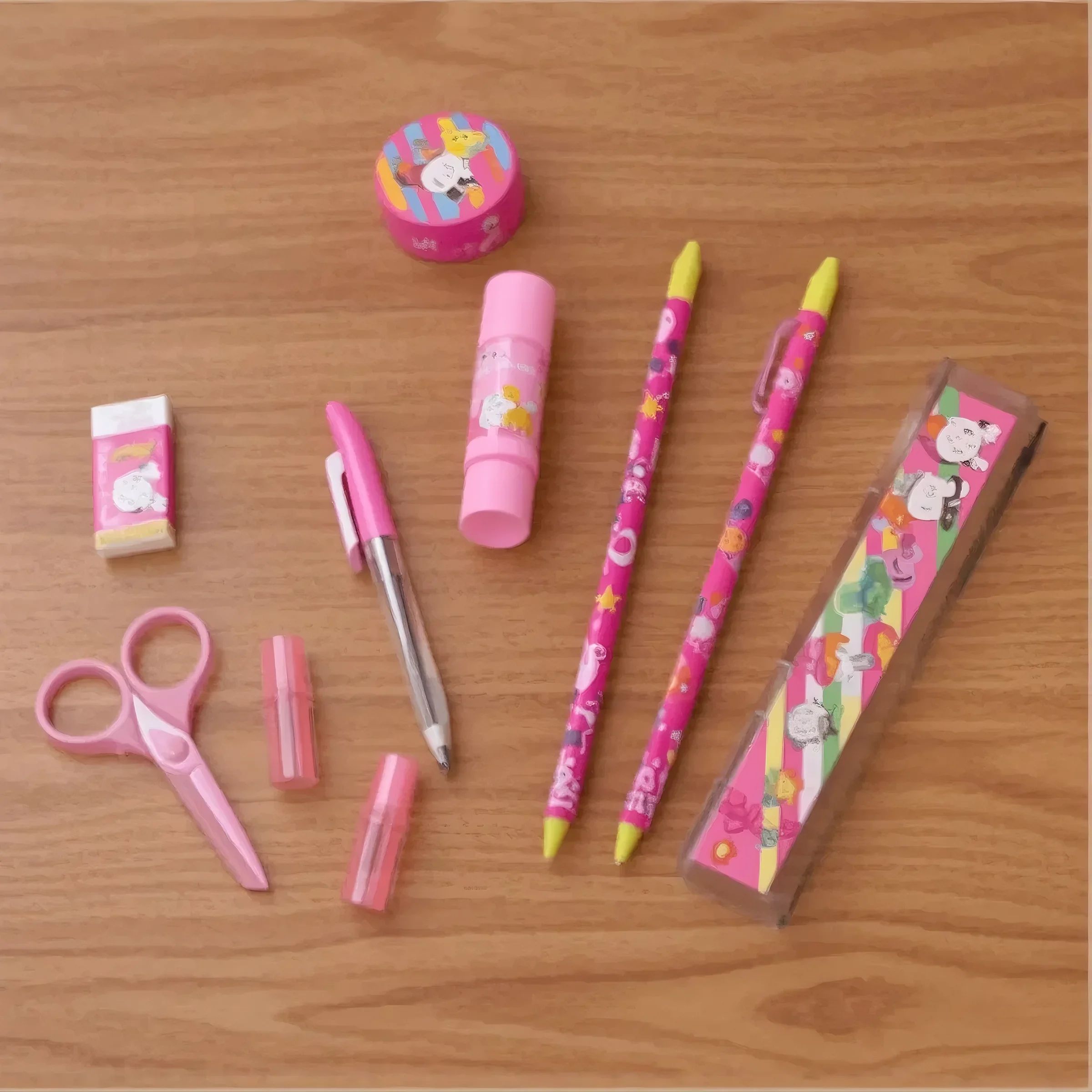 10-in-1 Cartoon Kids Stationery Set Perfect School Supplies Toddlers & Primary Students Stationery Fun Learning Gift Birthday/Back to School Prize Pencils Erasers Pencil sharpener Ruler Scissors Glue