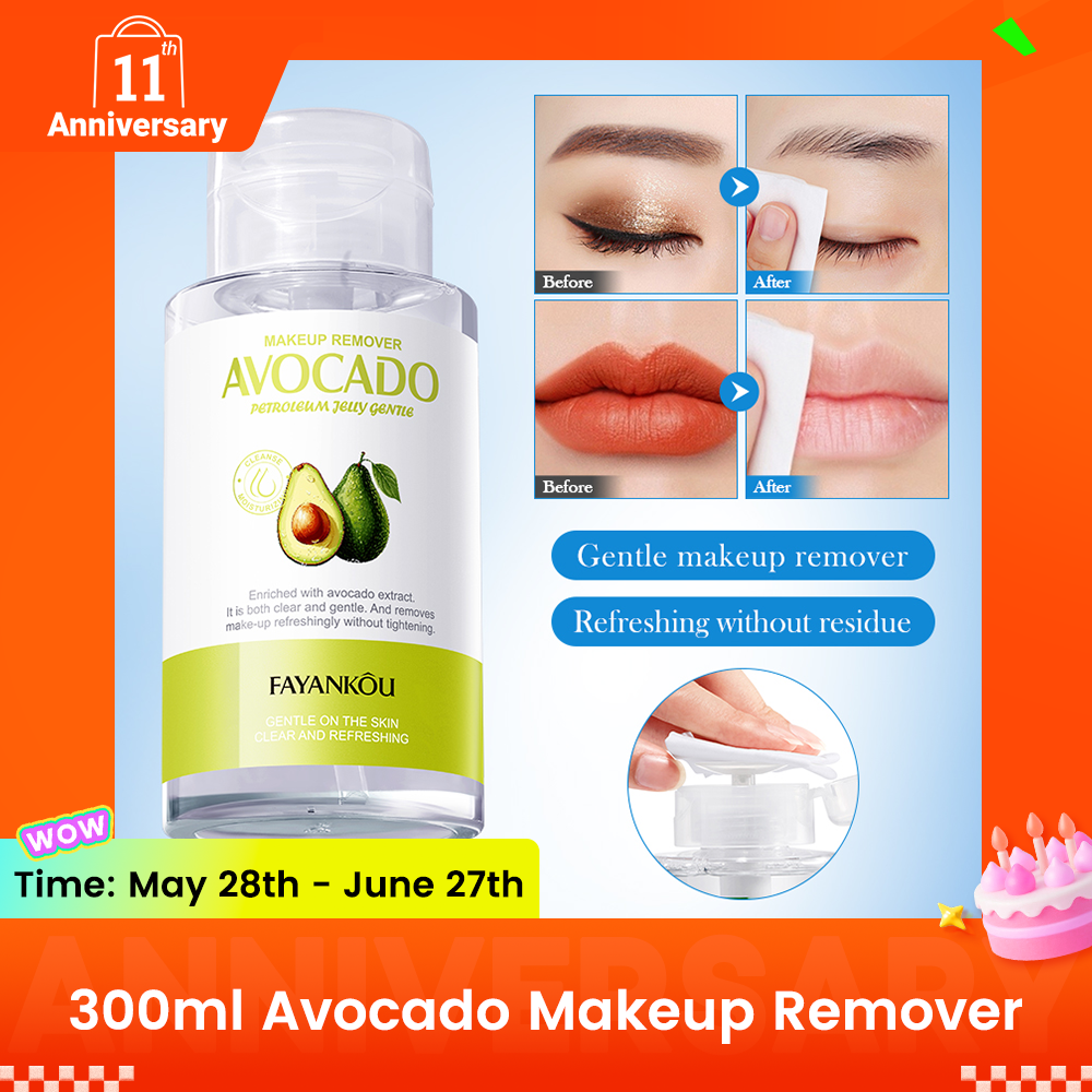 Makeup Remover，Cleansing Jelly Water ，Gentle Texture Easily Removes Stubborn Make-up，Clarifies Oil & Dirt, Clears The Pores，Containing Avocado Essence,  Moisturised Revitalised Without Tightness
