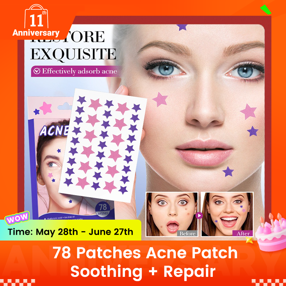 Free Get Gift 10pcs| SADOE 78pcs Acne Patch Acne Skin Care Product Acne Remover Acne Skin Care Acne Treatment Acne Removal Acne Control Cleanser Acne Cleanser Repair Acne Facial Skin Care Remove Acne