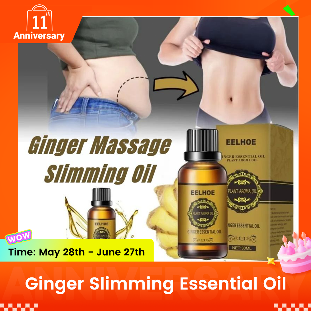 Ginger Slimming Essential Oil, firming and tightening the abdomen, reducing the belly, shaping the thighs and hands of excess fat, natural plant extracts, massage use