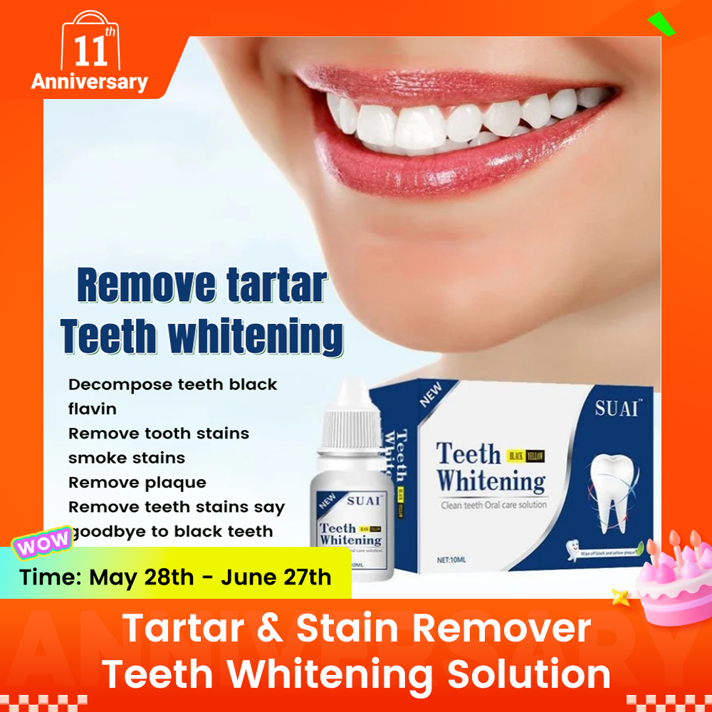 Quick and easy👍10ml Teeth Whitening Teeth Cleaning Mousse Mouthwash Toothpaste Remove Tartar Oral Health Stain Removal Freshen Breath Remove Plaque Stains Oral Odor Bright and tartar remover