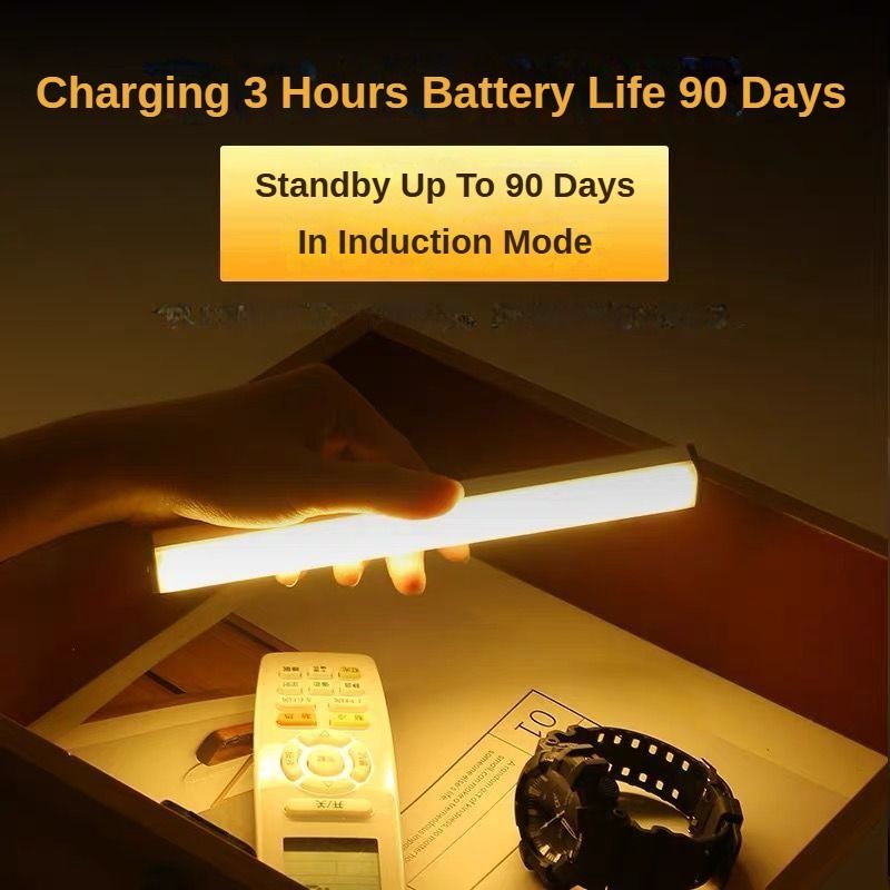 LED Motion Sensor Light - Induction Night Wall Lamp Strip | USB Charging Wireless Smart Light| Bedroom Cabinet Stairs Hallway Bathroom Kitchen Parlor Closet Wardrobe Entrance Ceiling Walls