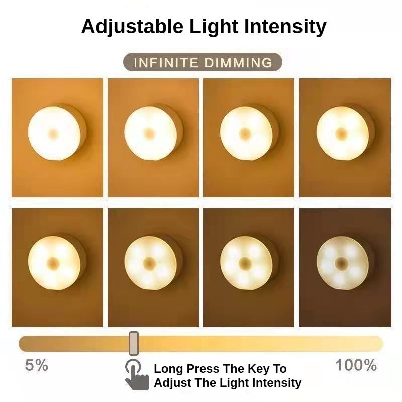 LED Motion Sensor Light - Induction Night Wall Lamp | USB Charging Wireless Smart Light| Bedroom Cabinet Stairs Hallway Bathroom Kitchen Parlor Closet Wardrobe Entrance Ceiling Walls