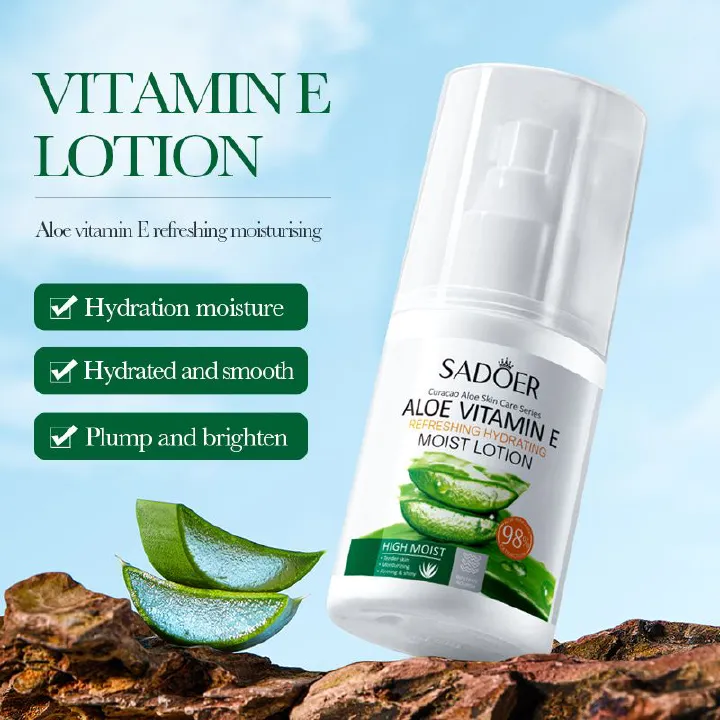 SADOER Skin Care Set Aloe vitamin E Moisturizing lotion Nourishing Body Lotion Dry Dark Skin Moisturizing Cream Shea Butter & Vitamin E for African Skin 24H Hydration Fades Dark Spots Stretch Marks