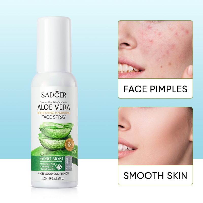 SADOER Hydrating Face Mist for Dry & Sensitive Skin Aloe Vera & Vitamin E Spray for African Climate SkinCare Instant Cooling & Oil Control Makeup Setting & Sunburn Relief Portable 100ml Kenya Approved