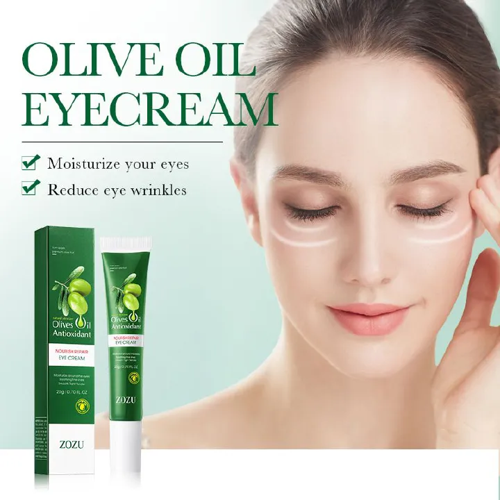 ZOZU Olive Oil  Nourishing Repairing Eye Cream Skin Care Dark Circles Wrinkles Natural Anti-Wrinkle Anti-Aging Moisturizing Firming Puffy Eye Treatment Under Brightening Beauty Reduces Wrinkles Smooth