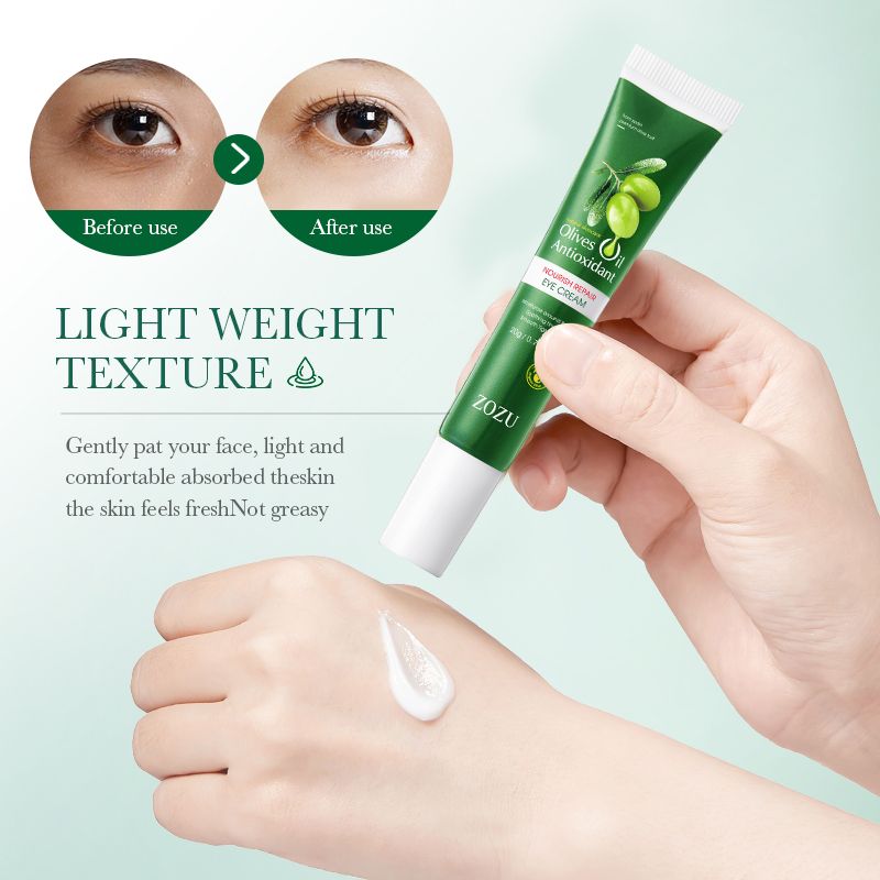 ZOZU Olive Oil  Nourishing Repairing Eye Cream Skin Care Dark Circles Wrinkles Natural Anti-Wrinkle Anti-Aging Moisturizing Firming Puffy Eye Treatment Under Brightening Beauty Reduces Wrinkles Smooth