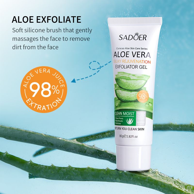 SADOER Skin Care Sst Silky Rejuvenation Exfoliator Gel Aloe Vera Pore Unclogging Gel Moisturize Acne Brighten Tone Tightens Pores Deep Cleansing Dead Skin Natural Skin Repair Makeup Residue Removal