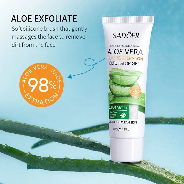 SADOER Skin Care Sst Silky Rejuvenation Exfoliator Gel Aloe Vera Pore Unclogging Gel Moisturize Acne Brighten Tone Tightens Pores Deep Cleansing Dead Skin Natural Skin Repair Makeup Residue Removal