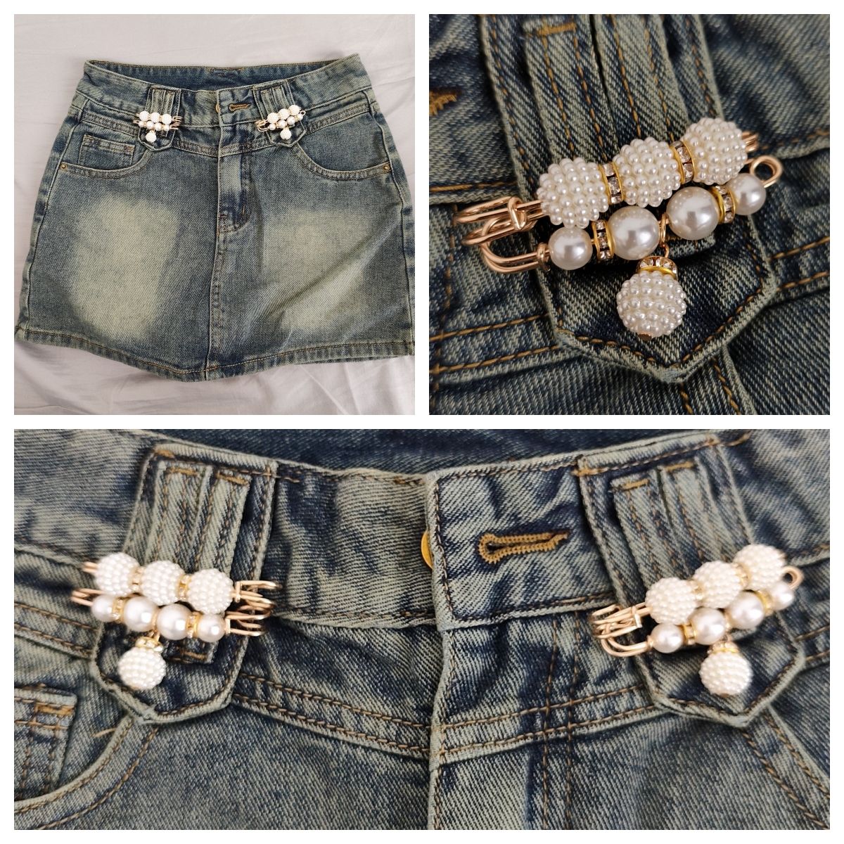 4PCS Multi-purpose Multi-function Imitating Pearl Pin Jewelry, Waist Reduction,pearl Brooch Fixed Girth,decorating Various Clothes/trousers/shirt/dress/sweater/shawl/pant /scarves/jackets/hats/handbag