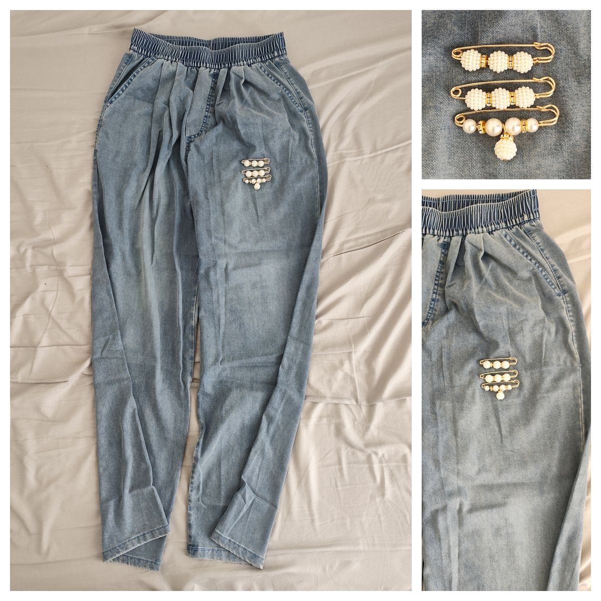 4PCS Multi-purpose Multi-function Imitating Pearl Pin Jewelry, Waist Reduction,pearl Brooch Fixed Girth,decorating Various Clothes/trousers/shirt/dress/sweater/shawl/pant /scarves/jackets/hats/handbag