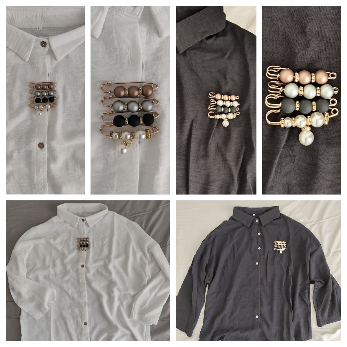 4PCS Multi-purpose Multi-function Imitating Pearl Pin Jewelry, Waist Reduction,pearl Brooch Fixed Girth,decorating Various Clothes/trousers/shirt/dress/sweater/shawl/pant /scarves/jackets/hats/handbag