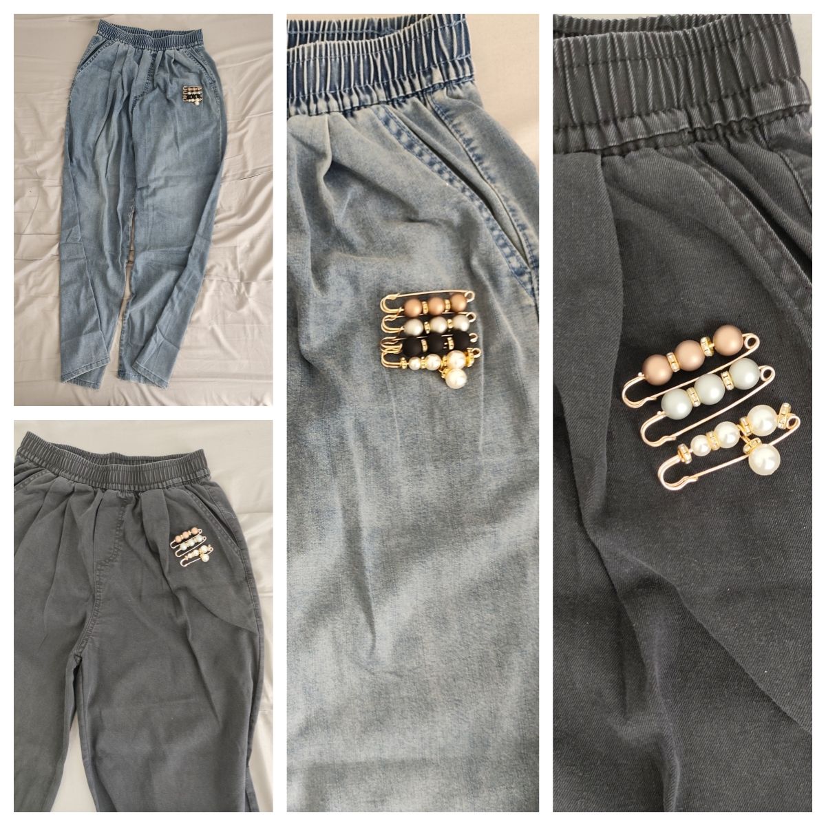 4PCS Multi-purpose Multi-function Imitating Pearl Pin Jewelry, Waist Reduction,pearl Brooch Fixed Girth,decorating Various Clothes/trousers/shirt/dress/sweater/shawl/pant /scarves/jackets/hats/handbag
