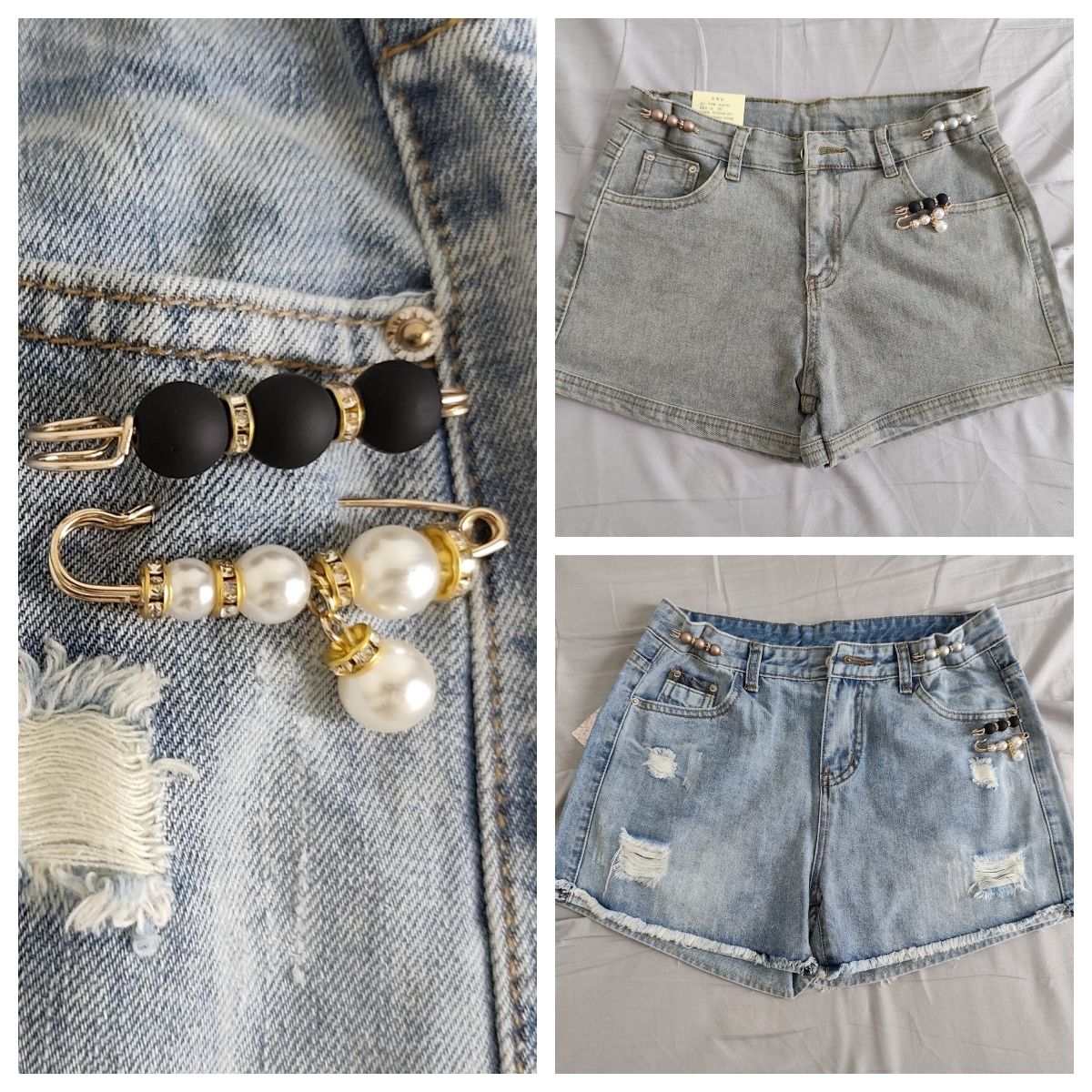 4PCS Multi-purpose Multi-function Imitating Pearl Pin Jewelry, Waist Reduction,pearl Brooch Fixed Girth,decorating Various Clothes/trousers/shirt/dress/sweater/shawl/pant /scarves/jackets/hats/handbag
