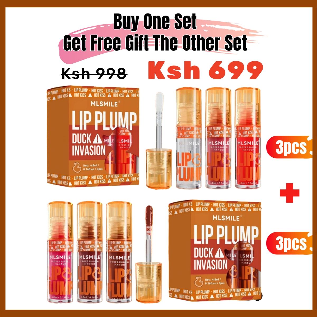 (3 pcs * 2 sets) Special Offer Hydrating Lip Glow Oil, Plumping Lip Gloss, Moisturizing Lip Oil Gloss,  Transparent Moisturizing Lip Balm, Natural Lip Plumper, Make Lips Fuller and Moisturizing C43C03