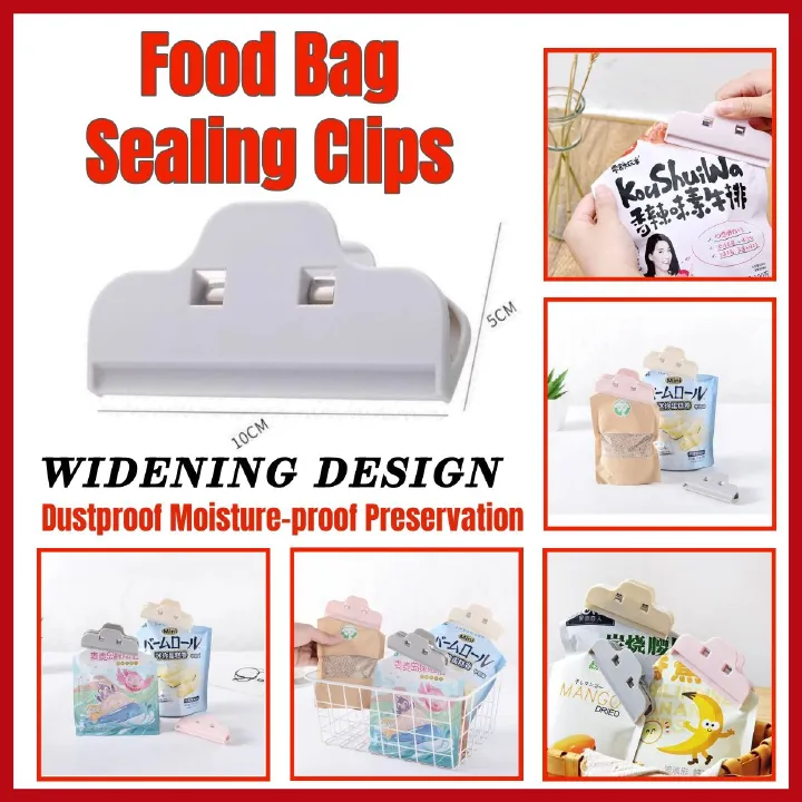 Reusable Food Packag Bag Seal Clips Dustproof Plastic Clip Moisture-proof Airtight Clamps Food Preservation Tools Kitchen Storage Cereal Chips Snack Milk Flour Cookie Sealing Condiment Packet Sealing