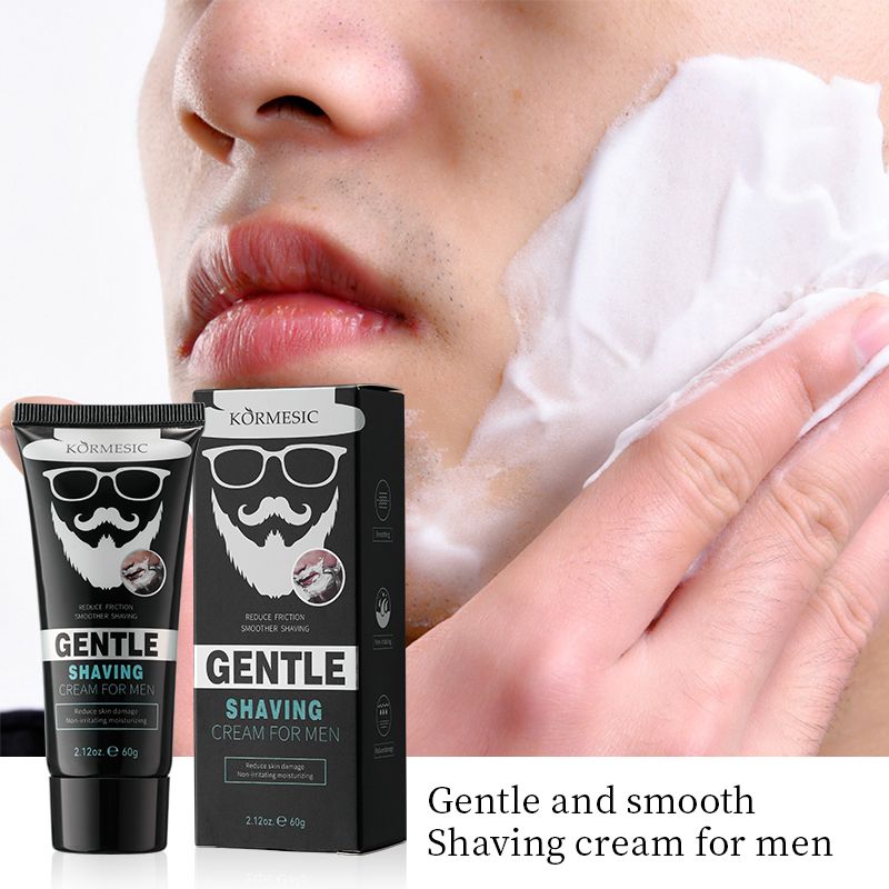 2pcs KORMESIC Men's Shaving Cream Set Aloe Vera Extract Formula Sensitive Skin Ultra Gentle Smooth Shave Beard Safety Razors Prevents Hurt Skin Beard Shaving Foam Bump-Free Anti-Irritation Hydrating