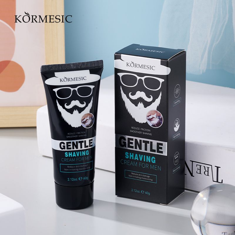 2pcs KORMESIC Men's Shaving Cream Set Aloe Vera Extract Formula Sensitive Skin Ultra Gentle Smooth Shave Beard Safety Razors Prevents Hurt Skin Beard Shaving Foam Bump-Free Anti-Irritation Hydrating