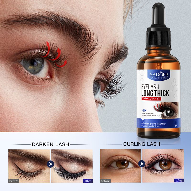 SADOER Natural Eyelash Serum Longer Eyelashes Thicker Eyelashes Fuller Eyelashes Eyelash Serum Lash Growth Serum Eyelash Growth Oil Lash Enhancer Lash Growth Treatment  Volumizing Lash Serum 30ml