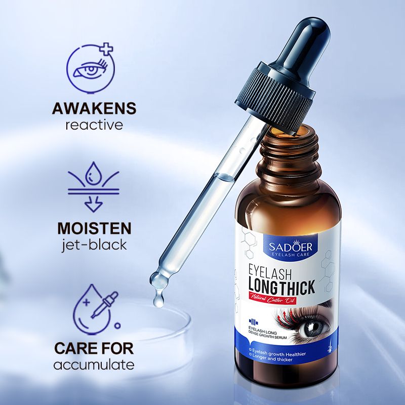 SADOER Natural Eyelash Serum Longer Eyelashes Thicker Eyelashes Fuller Eyelashes Eyelash Serum Lash Growth Serum Eyelash Growth Oil Lash Enhancer Lash Growth Treatment  Volumizing Lash Serum 30ml