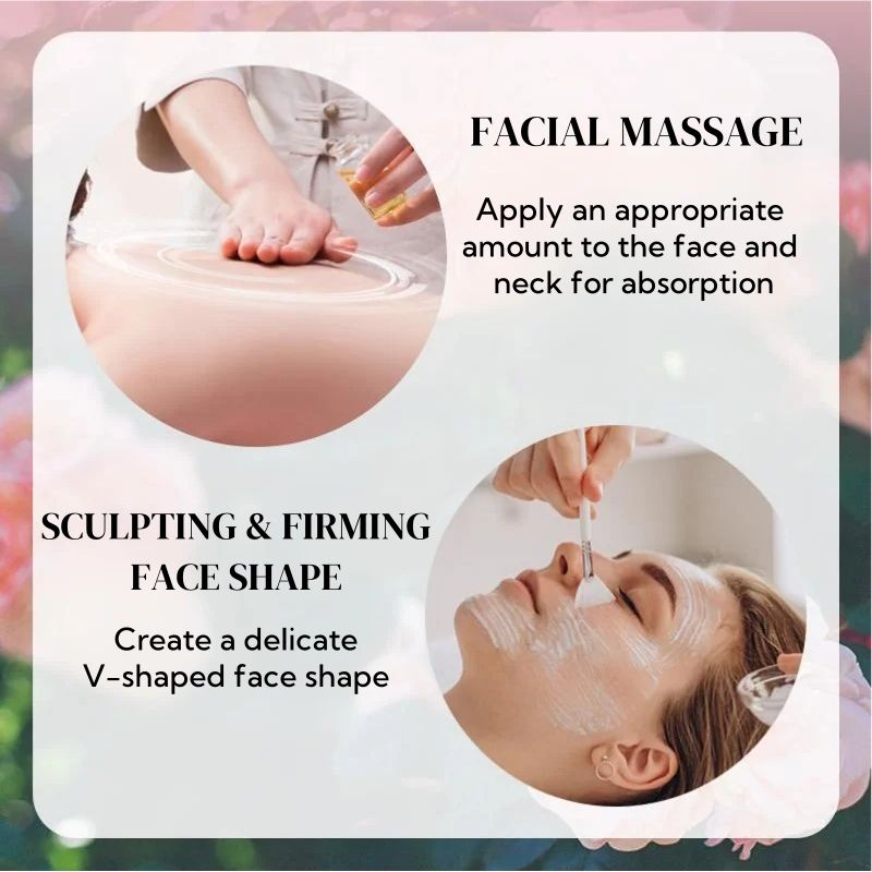 SADOER Face Slimming Essential Oil Skin Care Set Slim Facial Double Chin Jawline V-shaped Face Natural Firming Contouring Serum Anti-Bloating Puffiness Reduction Multi Functional Massage Comb