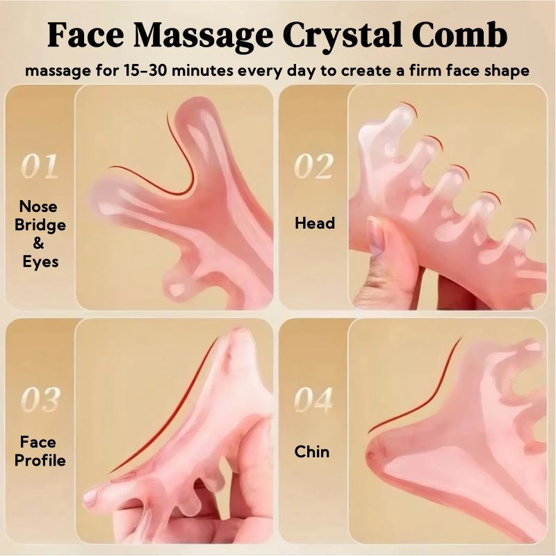 SADOER Face Slimming Essential Oil Skin Care Set Slim Facial Double Chin Jawline V-shaped Face Natural Firming Contouring Serum Anti-Bloating Puffiness Reduction Multi Functional Massage Comb